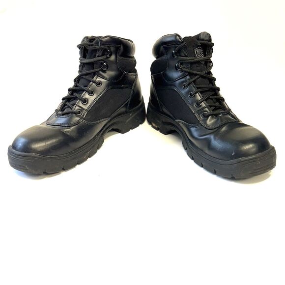 SKECHERS Tactical HydroGuard Hiking Work Boots Black Leather - Picture 3 of 12